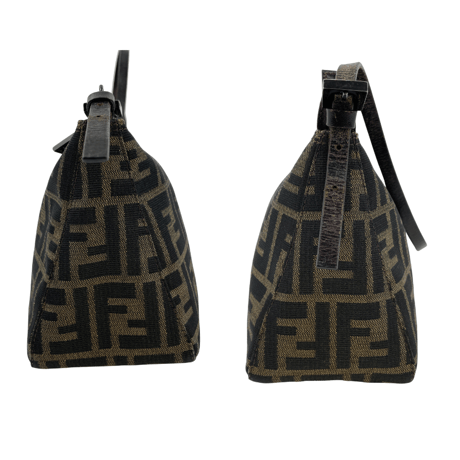 FENDI　ズッカ　ハンドバッグ　キャンバス　ブラウン