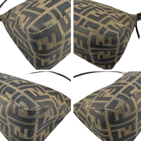 FENDI　ズッカ　ハンドバッグ　キャンバス　ブラウン