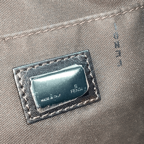 FENDI　ズッカ　ハンドバッグ　キャンバス　ブラウン