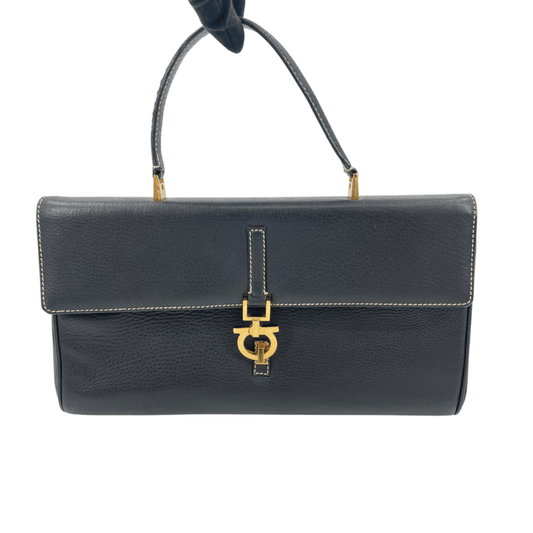SALVATORE FERRAGAMO　ハンドバッグ　レザー　ブラック