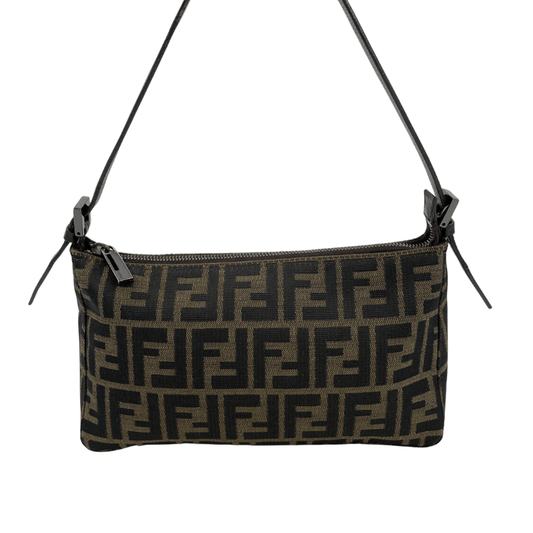 FENDI　ズッカ　ハンドバッグ　キャンバス　ブラウン