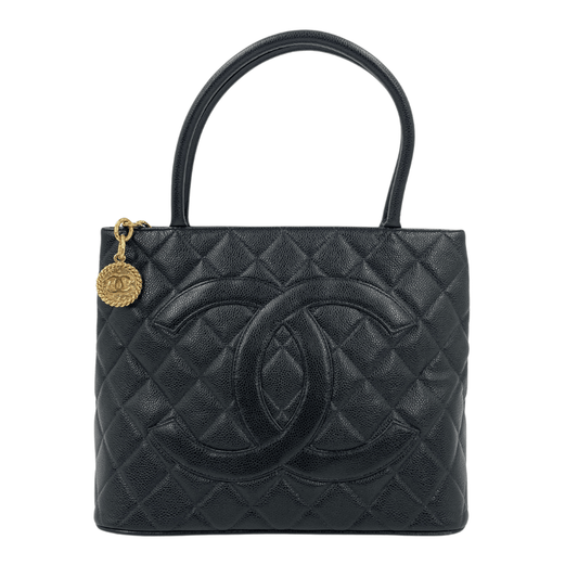 CHANEL　キャビア　復刻トート　黒ゴールド