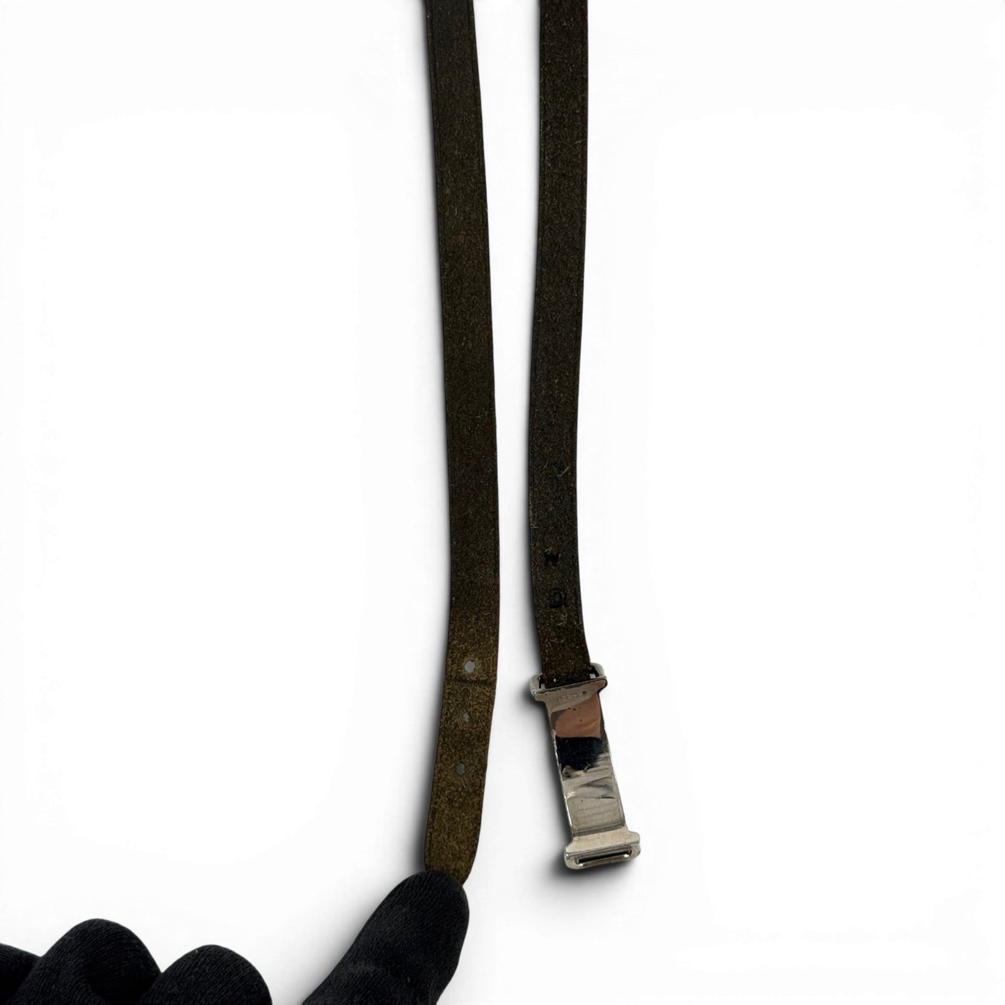 HERMES アピ レザー シルバー ブレスレット