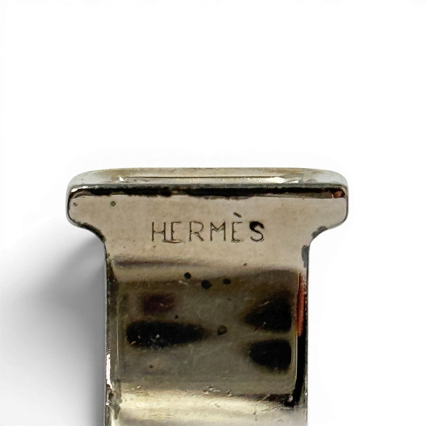 HERMES アピ レザー シルバー ブレスレット