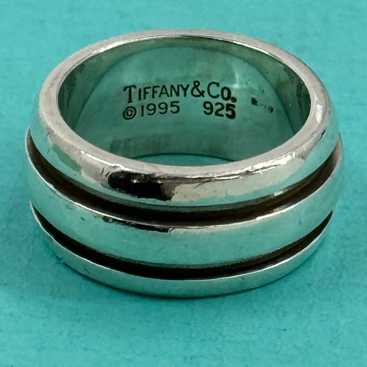 TIFFANY リング グルーブド ダブルライン SV925