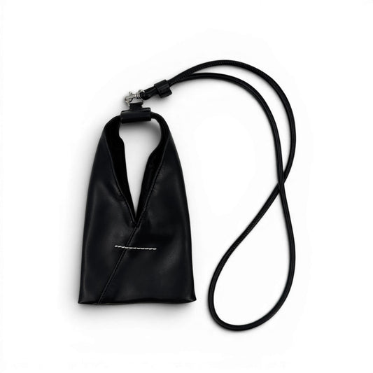 Maison Margiela ブラックレザー フォンポーチ ショルダー 4ステッチ