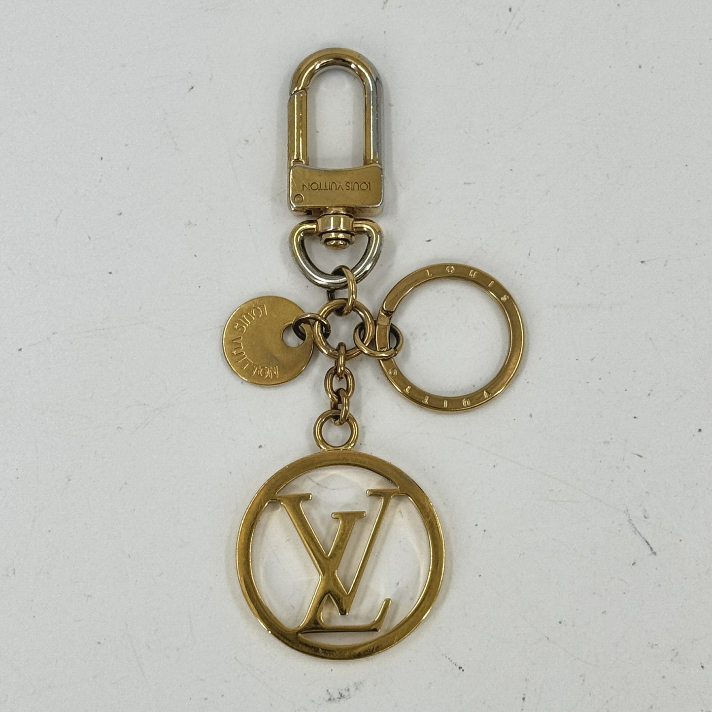 LOUIS VUITTON LV サークルキーリング M67362 GP バッグチャーム ロゴ