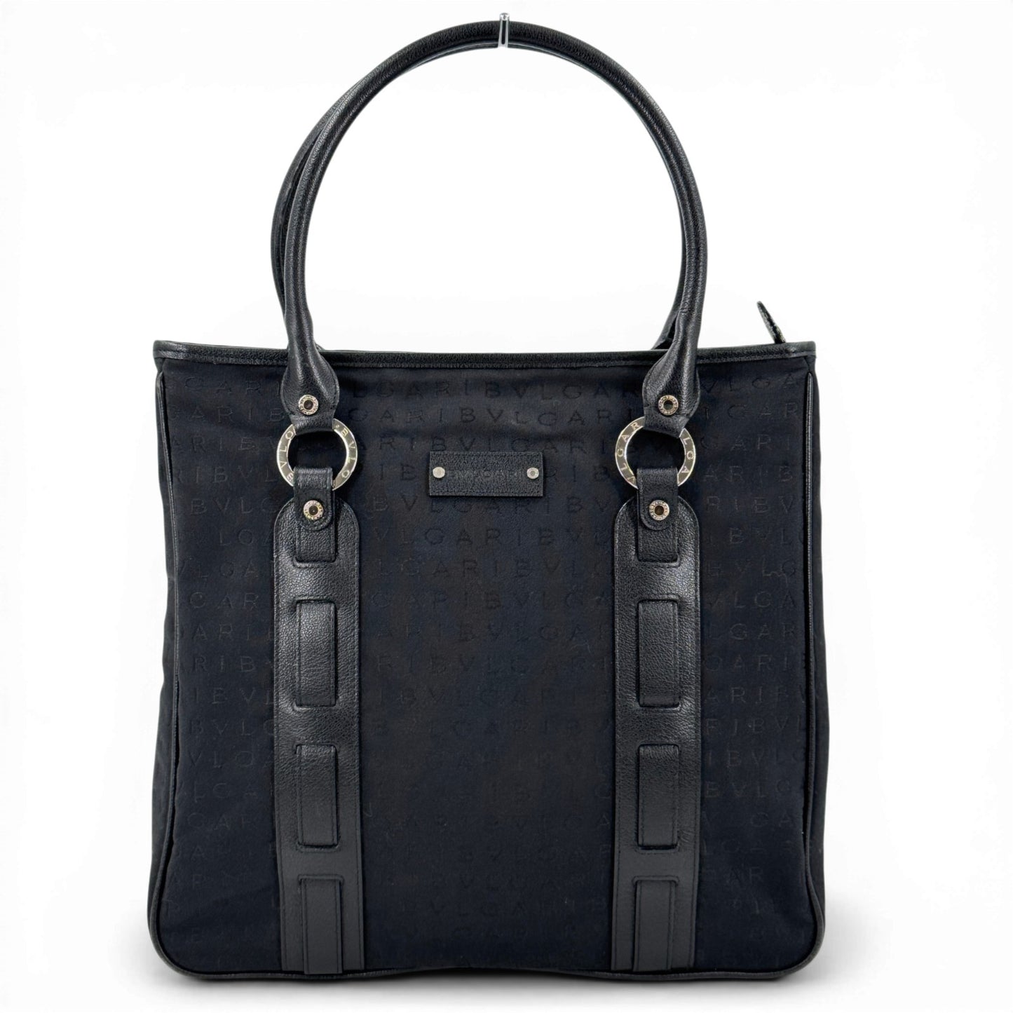 BVLGARI ロゴマニア ブラック キャンバス トートバッグ