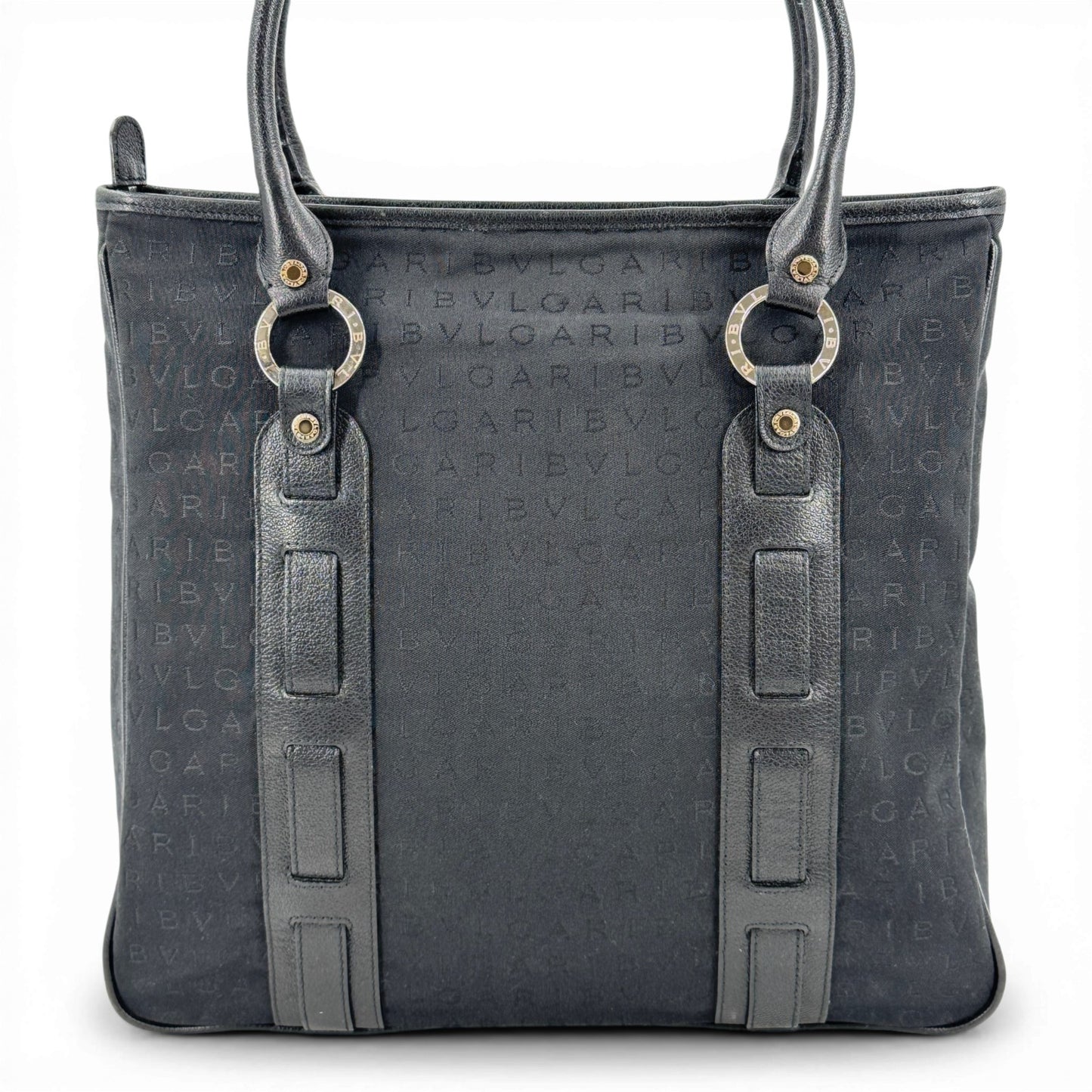 BVLGARI ロゴマニア ブラック キャンバス トートバッグ