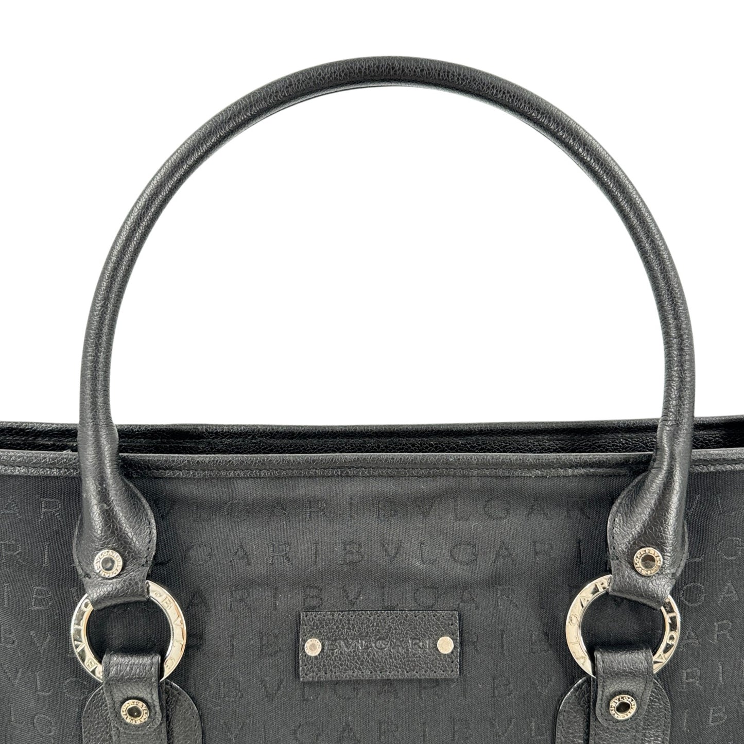 BVLGARI ロゴマニア ブラック キャンバス トートバッグ