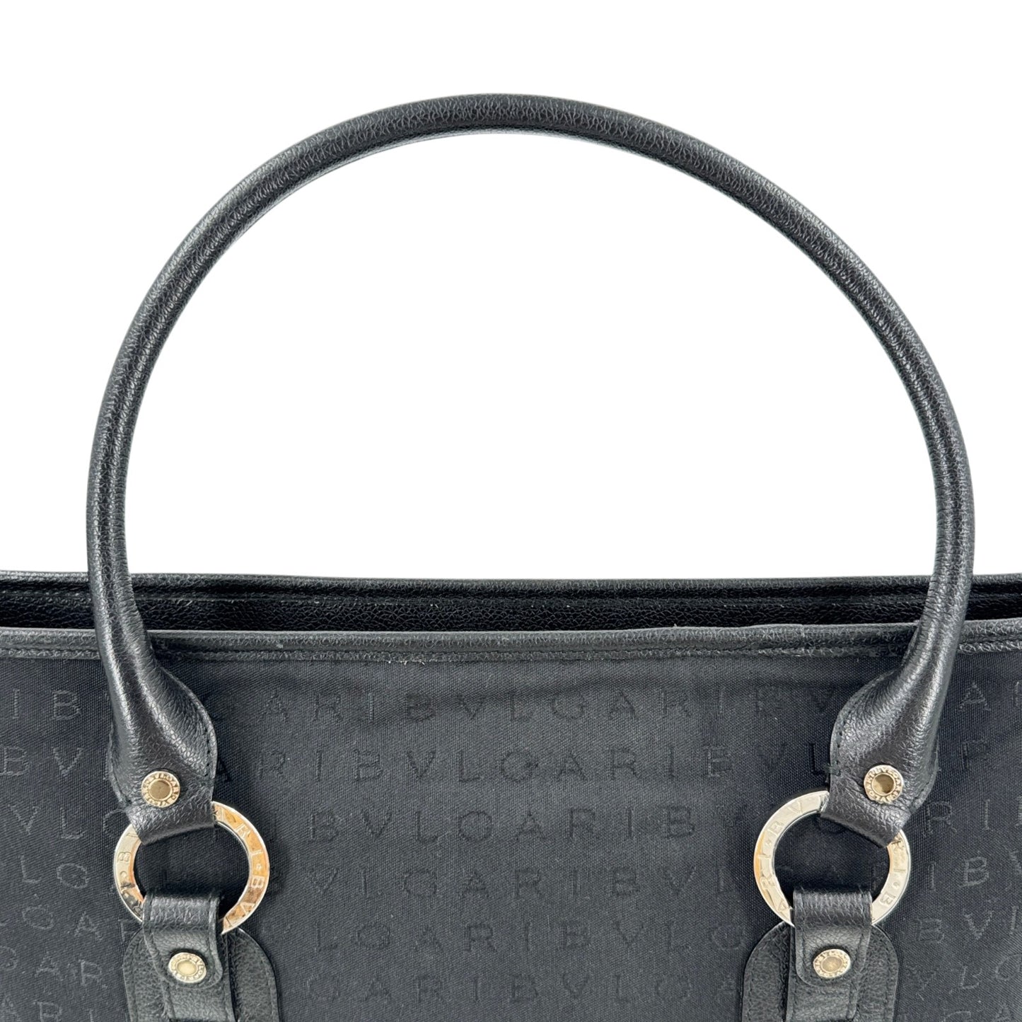 BVLGARI ロゴマニア ブラック キャンバス トートバッグ