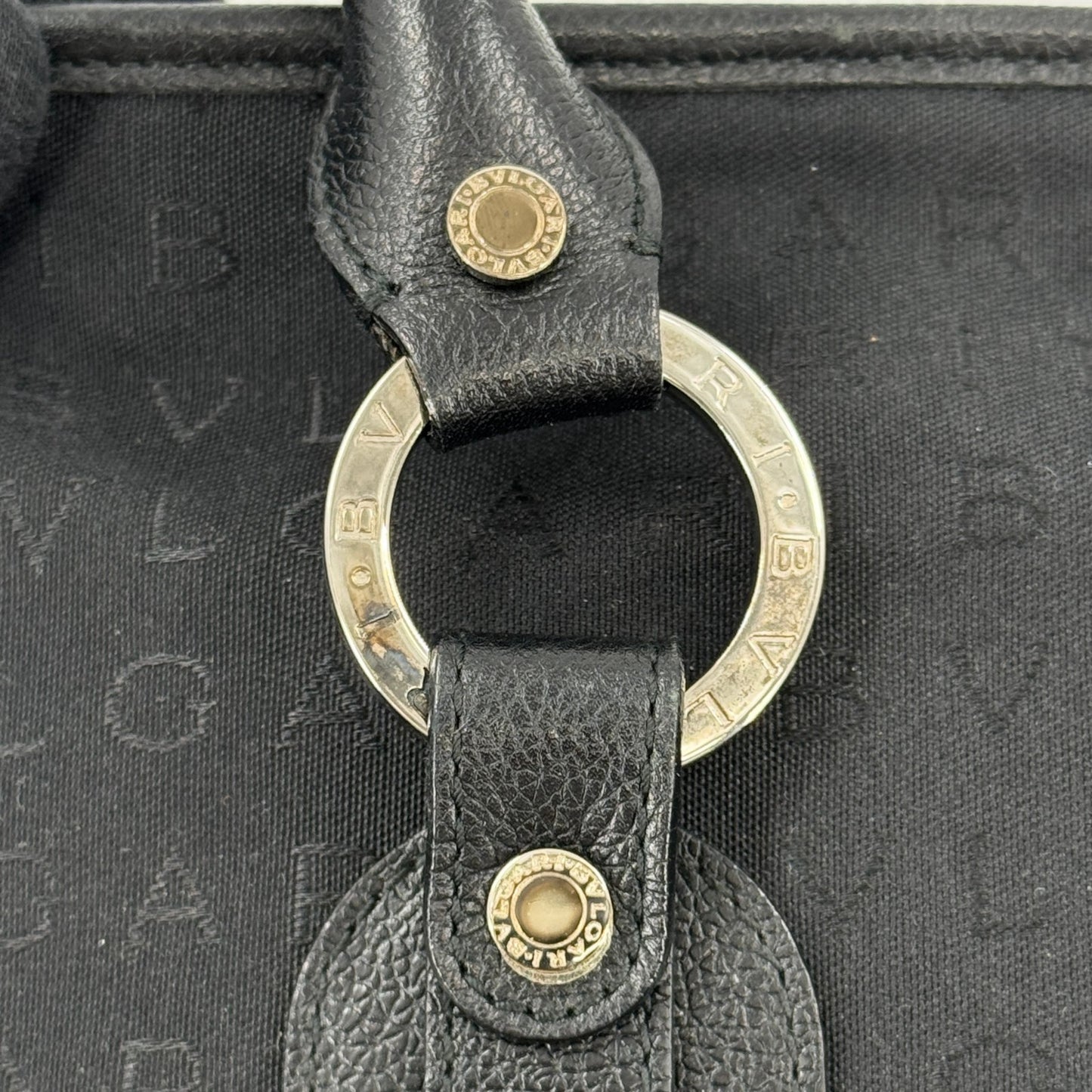BVLGARI ロゴマニア ブラック キャンバス トートバッグ