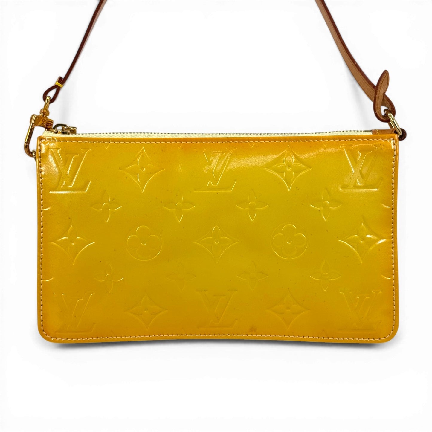 LOUIS VUITTON モノグラム ヴェルニ イエロー レキシントン M91058 ハンドバッグ