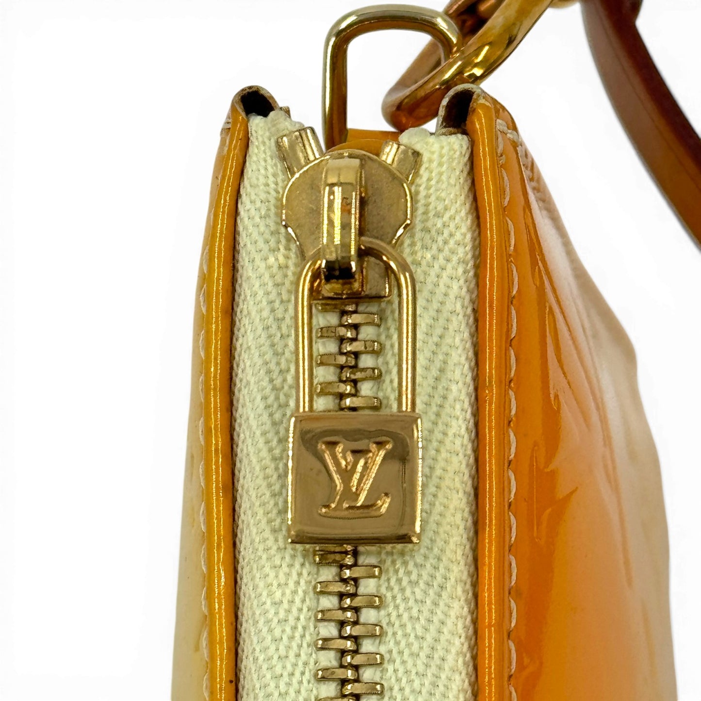 LOUIS VUITTON モノグラム ヴェルニ イエロー レキシントン M91058 ハンドバッグ