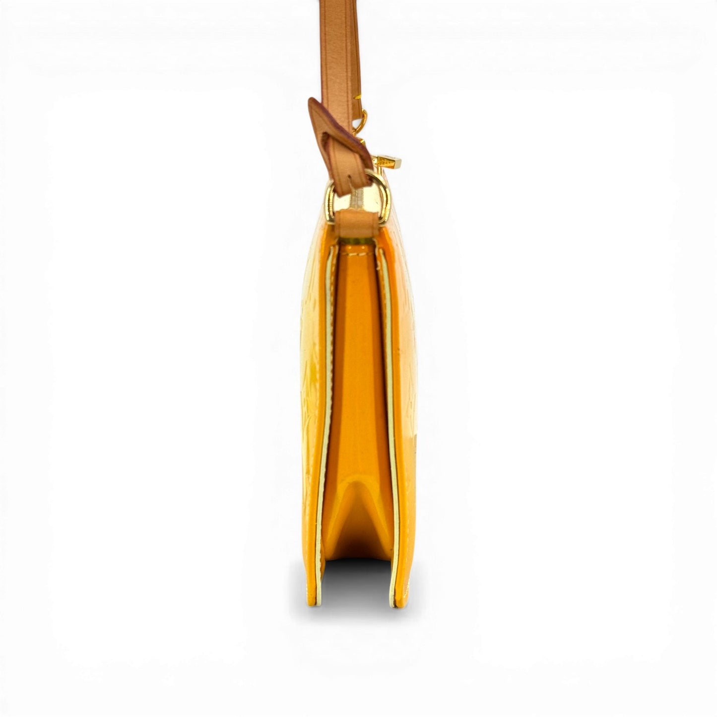 LOUIS VUITTON モノグラム ヴェルニ イエロー レキシントン M91058 ハンドバッグ