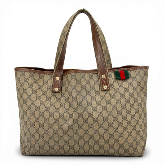 GUCCI GGスプリーム シェリーライン ベージュ トートバッグ