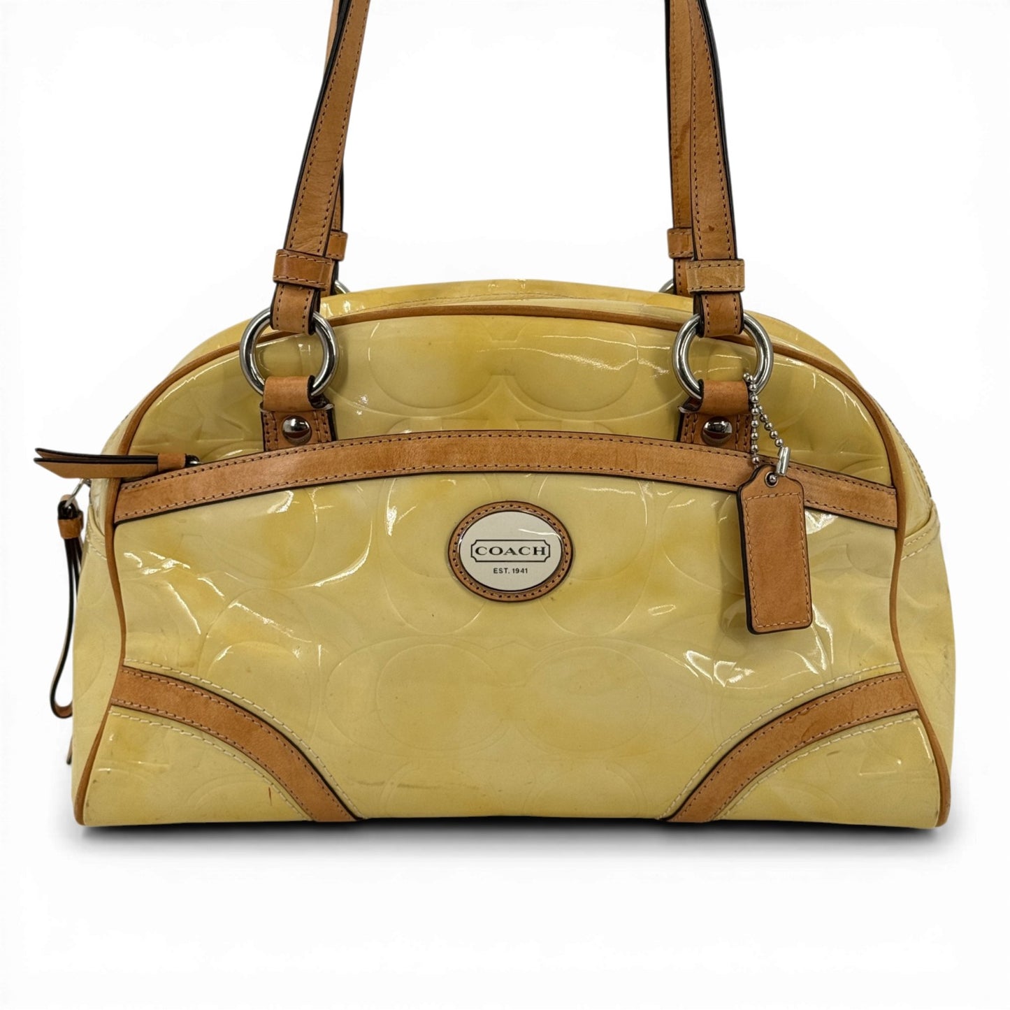 COACH ヴェルニ イエロー ショルダーバッグ