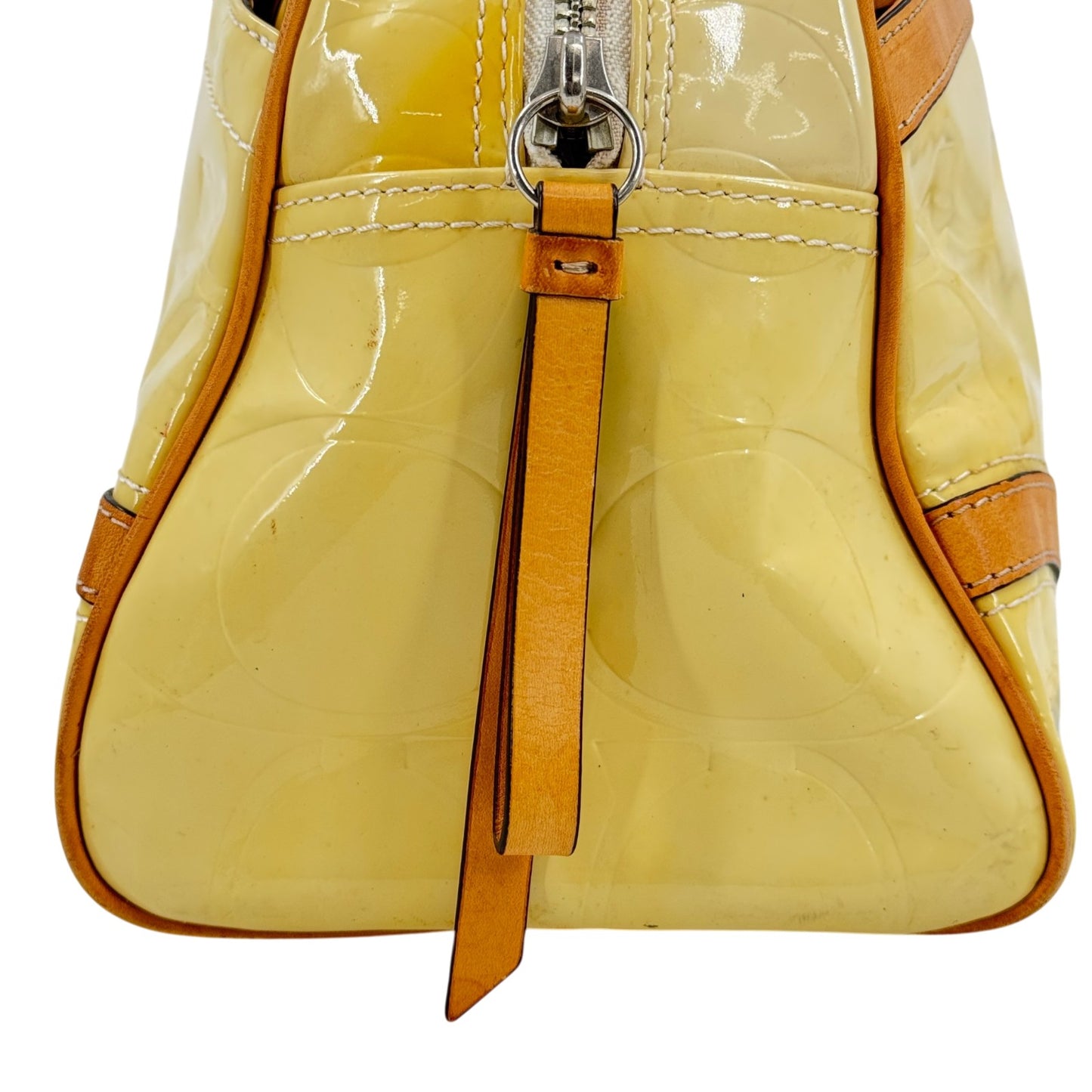 COACH ヴェルニ イエロー ショルダーバッグ