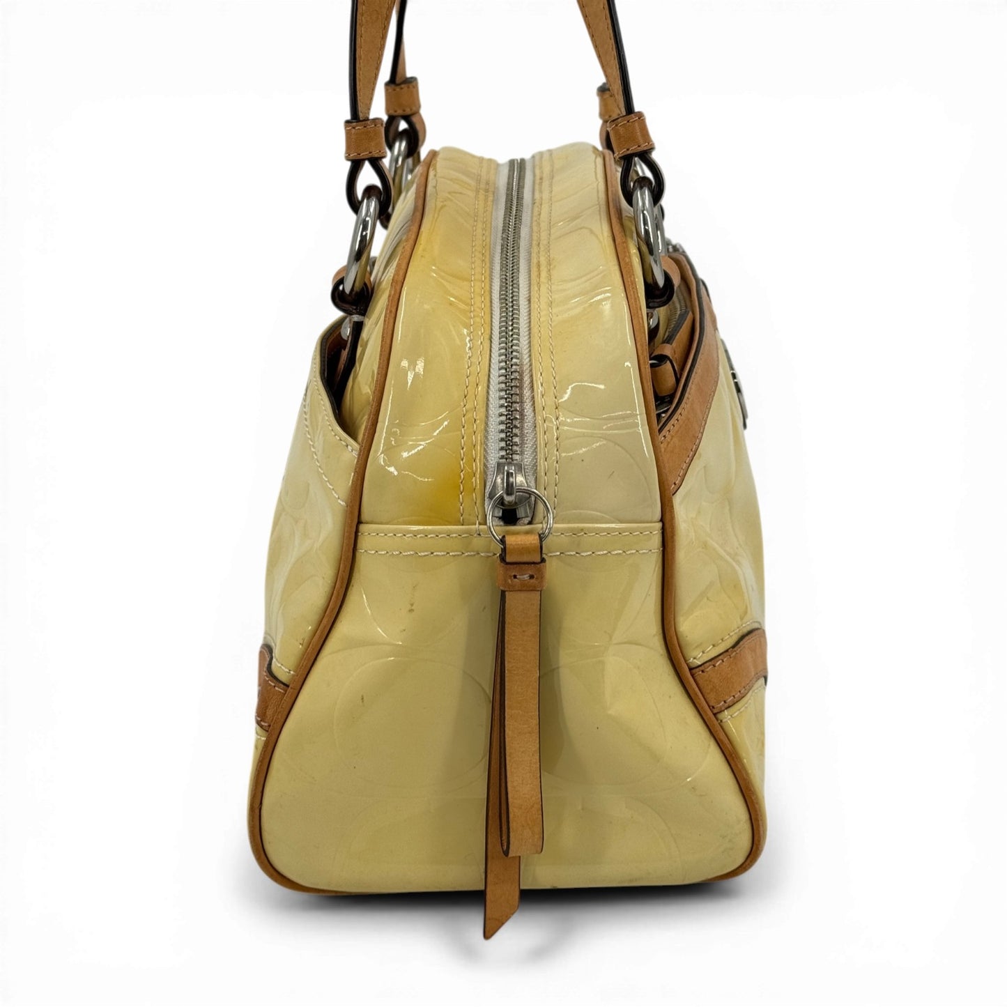 COACH ヴェルニ イエロー ショルダーバッグ