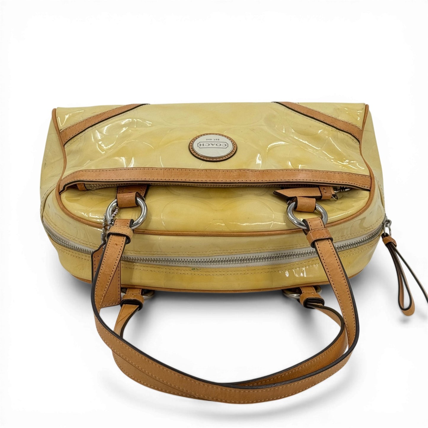 COACH ヴェルニ イエロー ショルダーバッグ