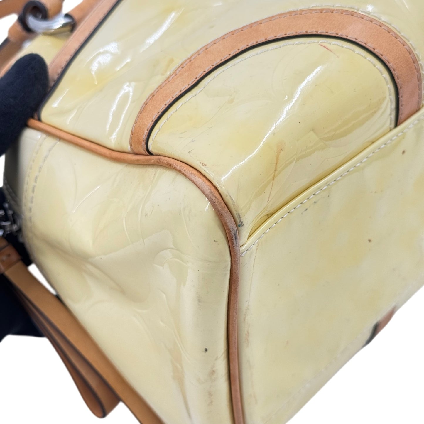 COACH ヴェルニ イエロー ショルダーバッグ