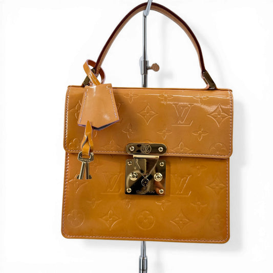 LOUIS VUITTON モノグラム ヴェルニ イエロー スプリングストリート M91068 ハンドバッグ