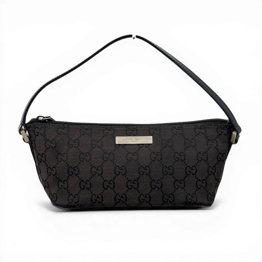 GUCCI  ブラック GGキャンバス ハンドバッグ