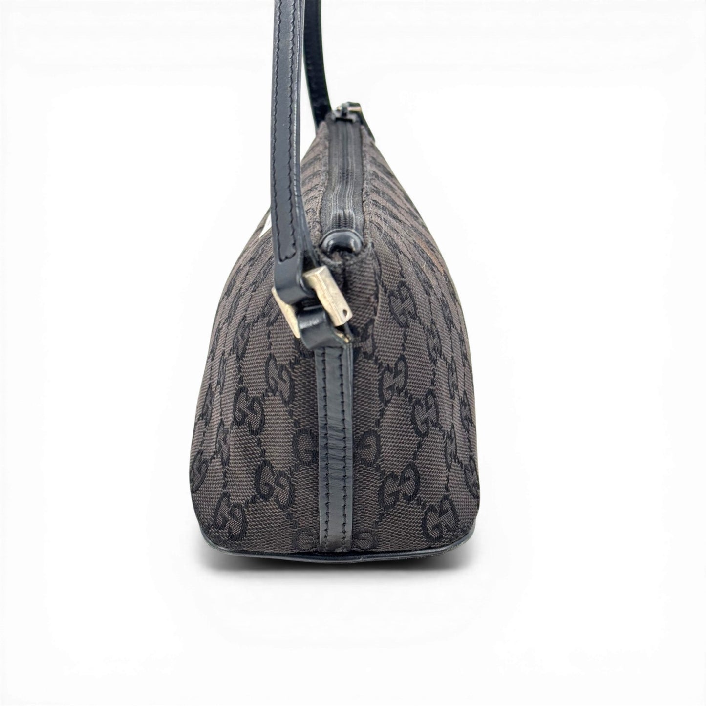GUCCI  ブラック GGキャンバス ハンドバッグ