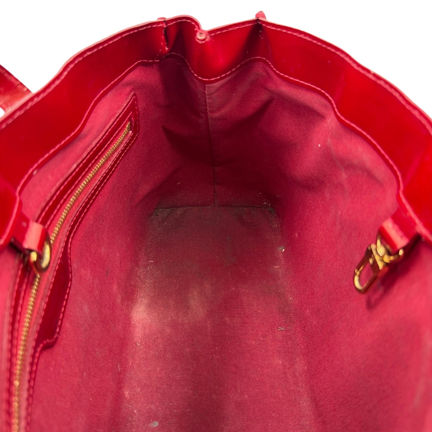 LOUIS VUITTON モノグラム ヴェルニ レッド ウィルシャーPM M93642 ハンドバッグ