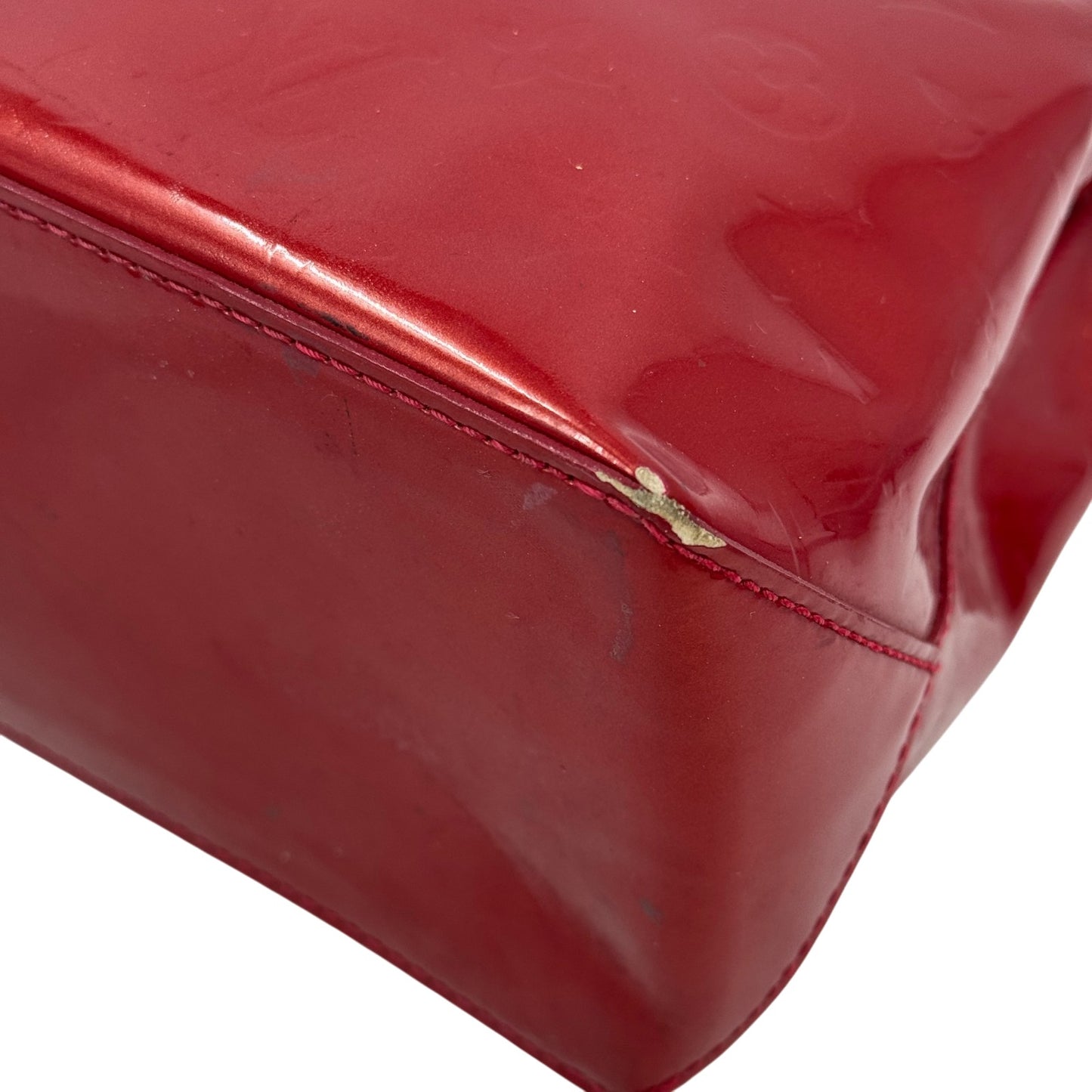 LOUIS VUITTON モノグラム ヴェルニ レッド ウィルシャーPM M93642 ハンドバッグ
