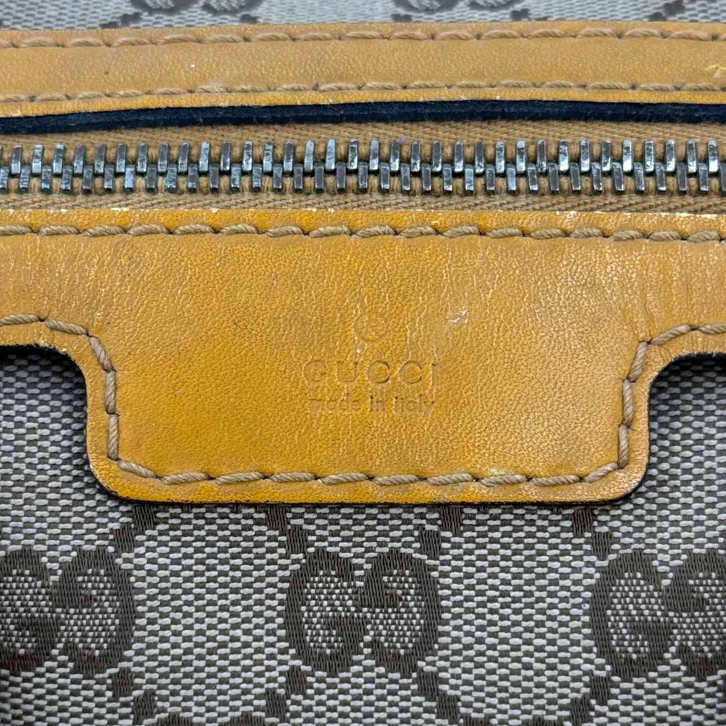 GUCCI GGキャンバス ベージュ ボストンバッグ イタリア製