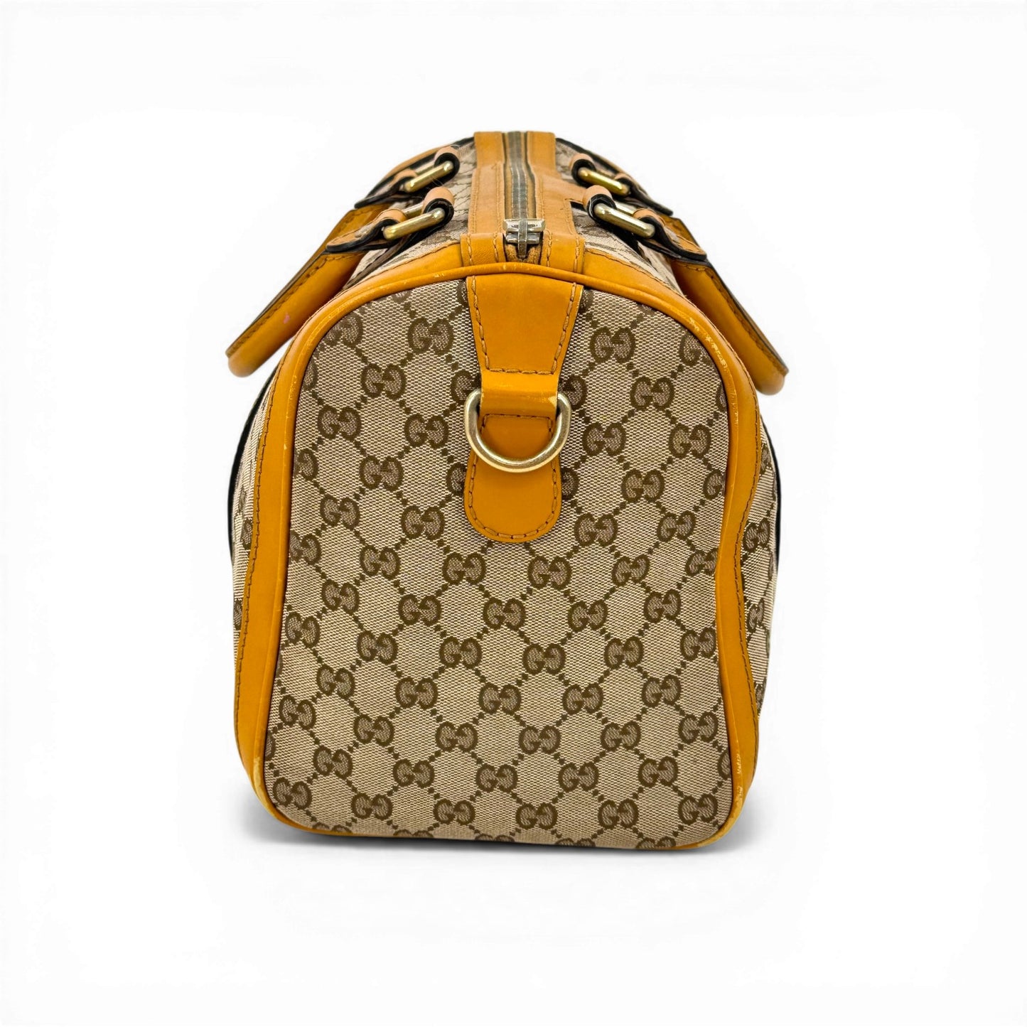 GUCCI GGキャンバス ベージュ ボストンバッグ イタリア製