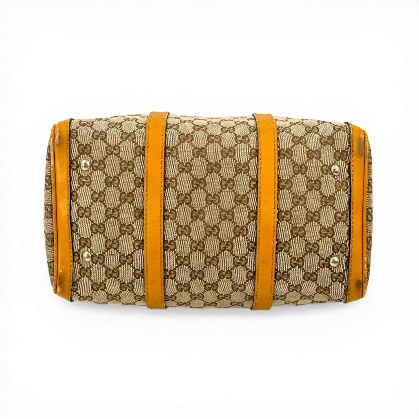 GUCCI GGキャンバス ベージュ ボストンバッグ イタリア製