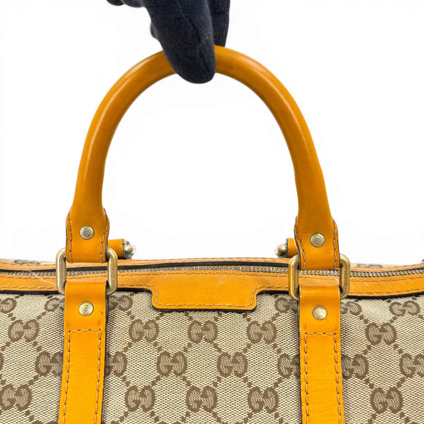 GUCCI GGキャンバス ベージュ ボストンバッグ イタリア製