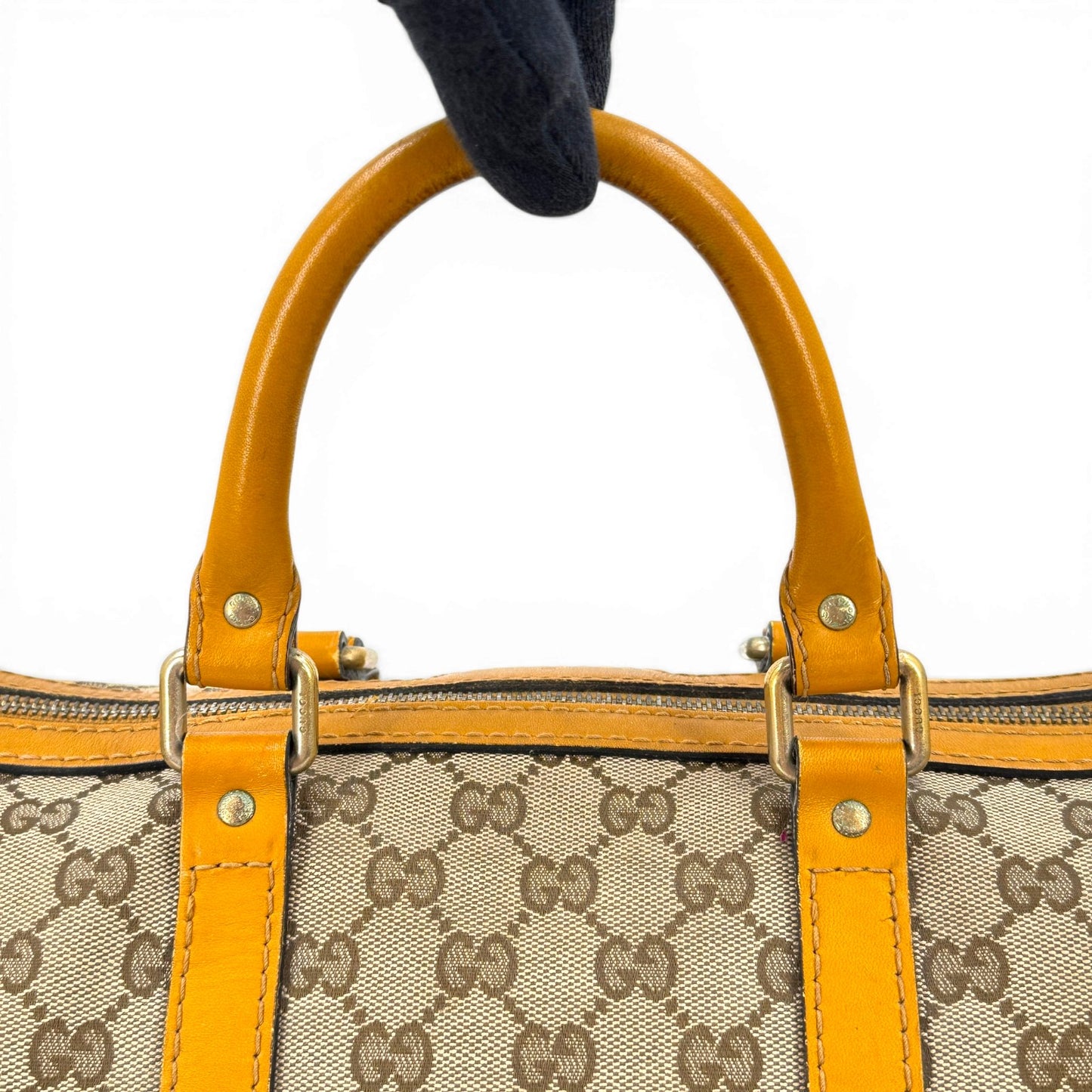 GUCCI GGキャンバス ベージュ ボストンバッグ イタリア製