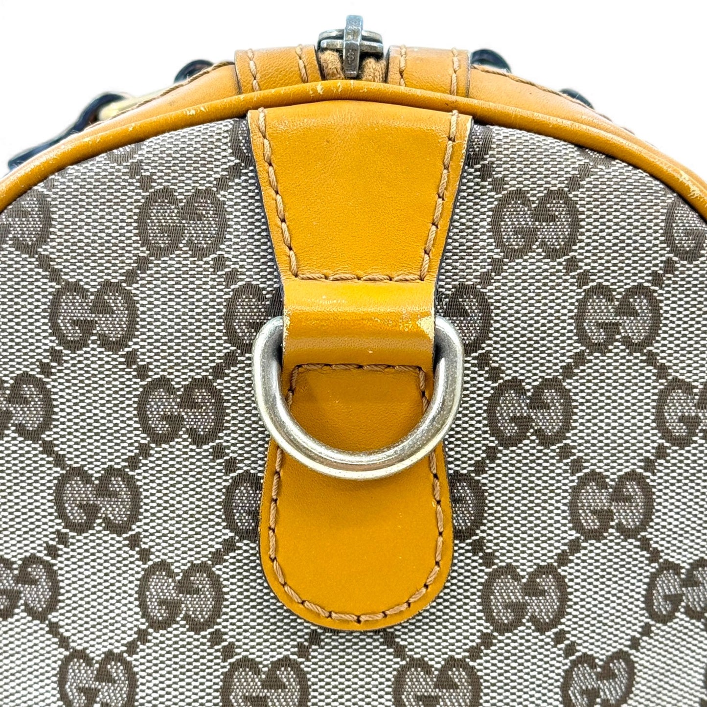 GUCCI GGキャンバス ベージュ ボストンバッグ イタリア製