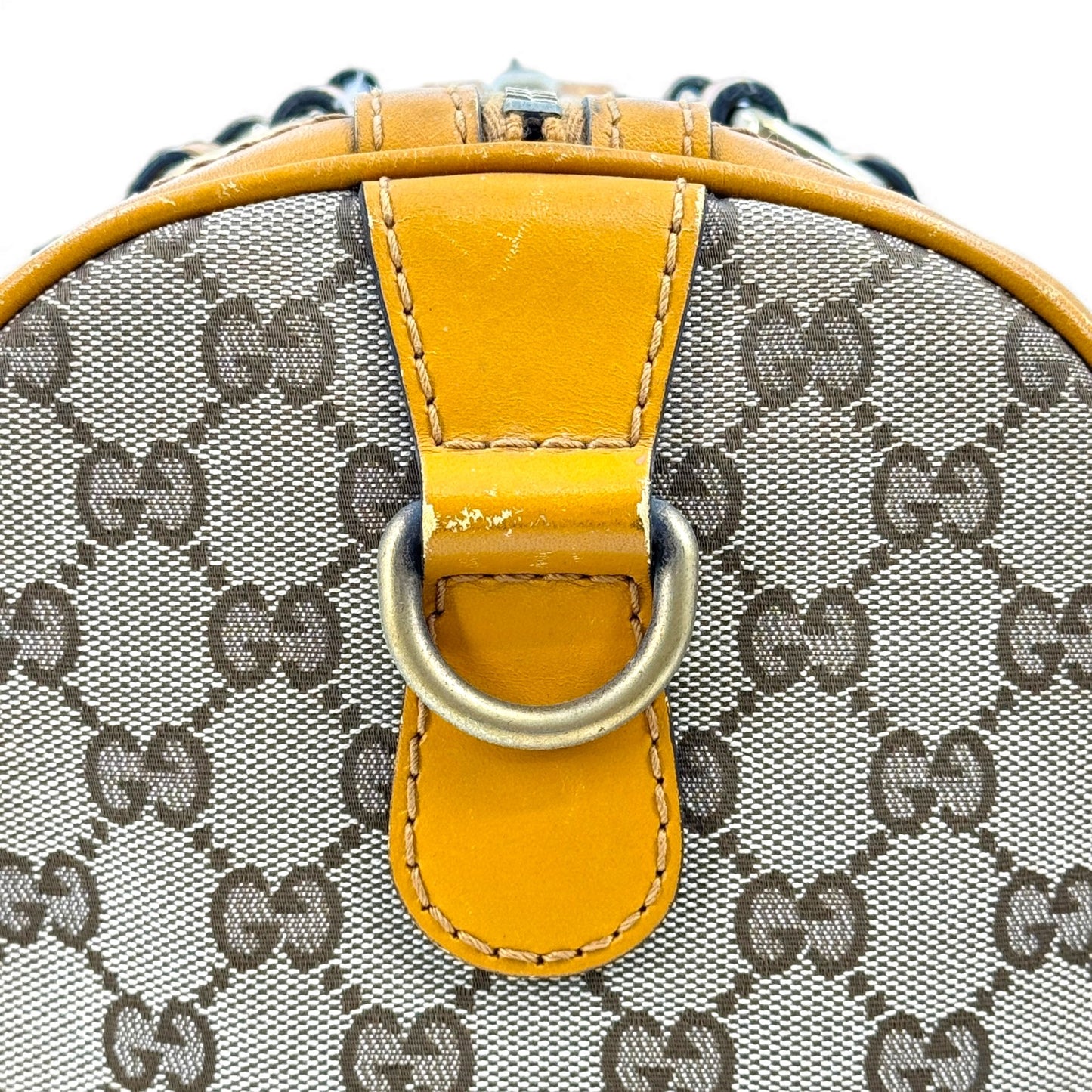 GUCCI GGキャンバス ベージュ ボストンバッグ イタリア製