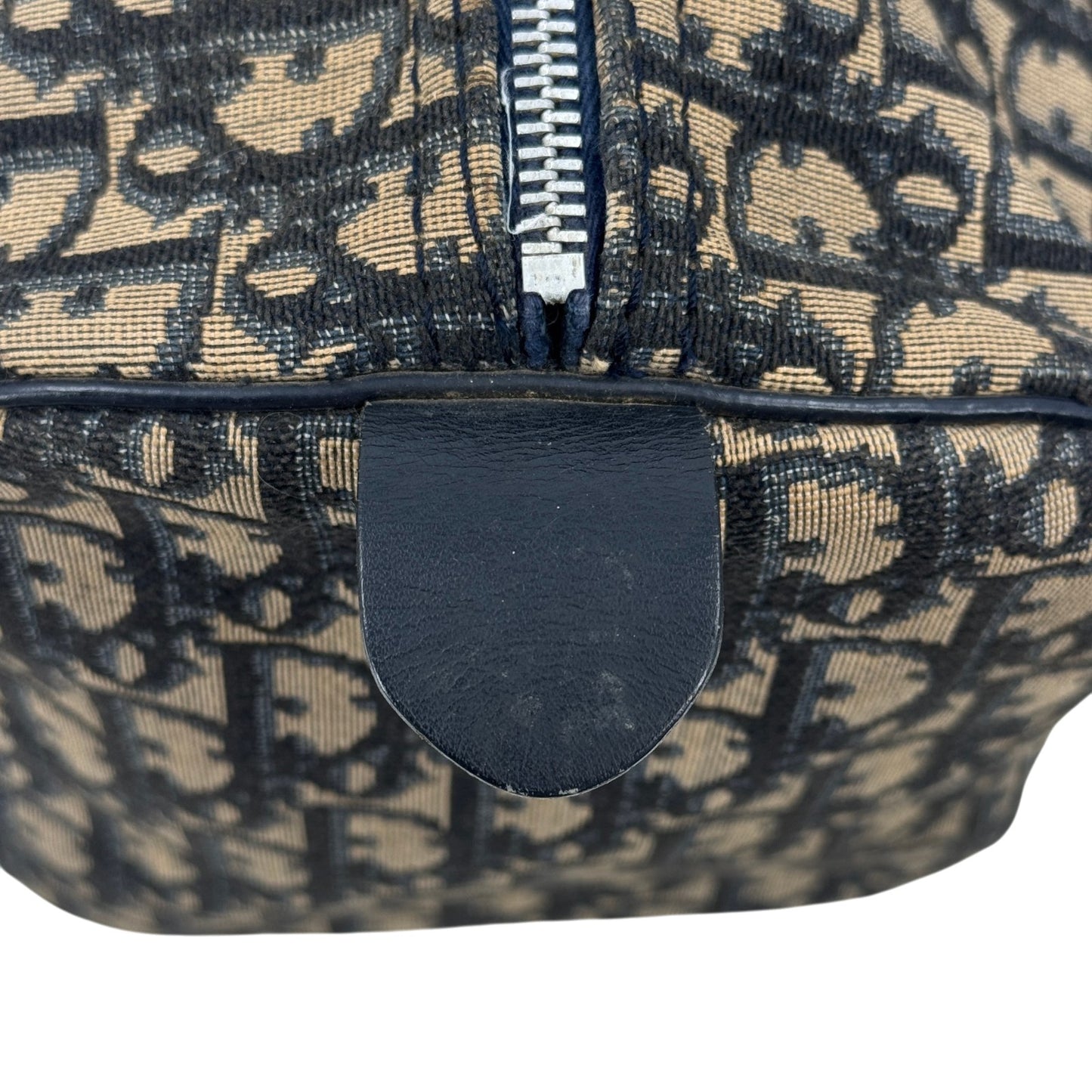 DIOR ネイビー トロッター キャンバス ボストンバッグ