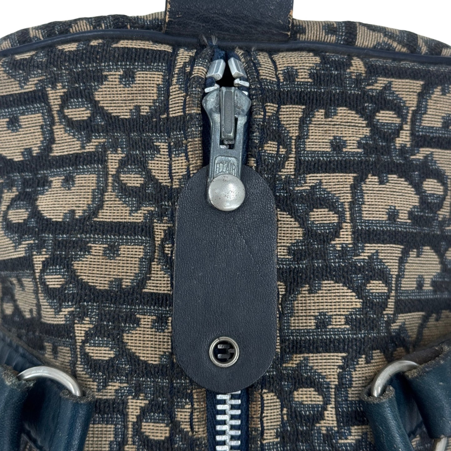 DIOR ネイビー トロッター キャンバス ボストンバッグ