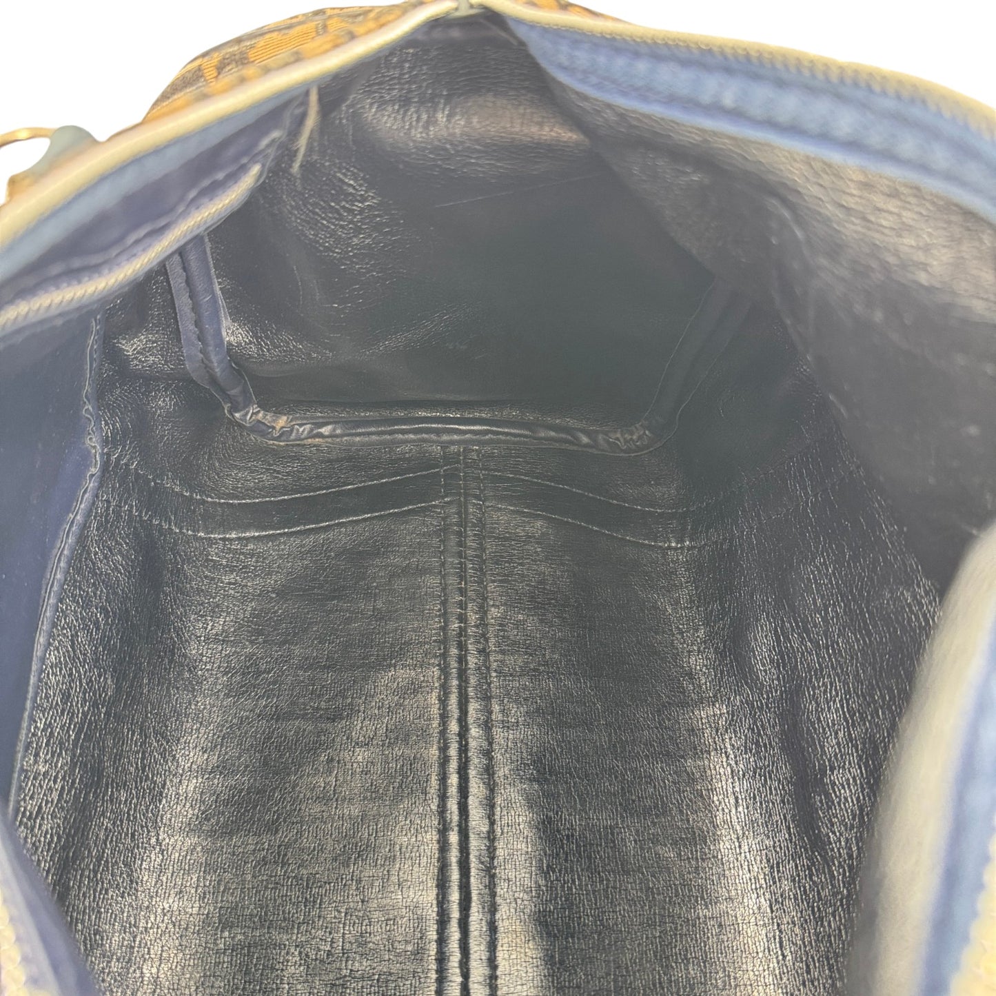 DIOR ネイビー トロッター キャンバス ボストンバッグ