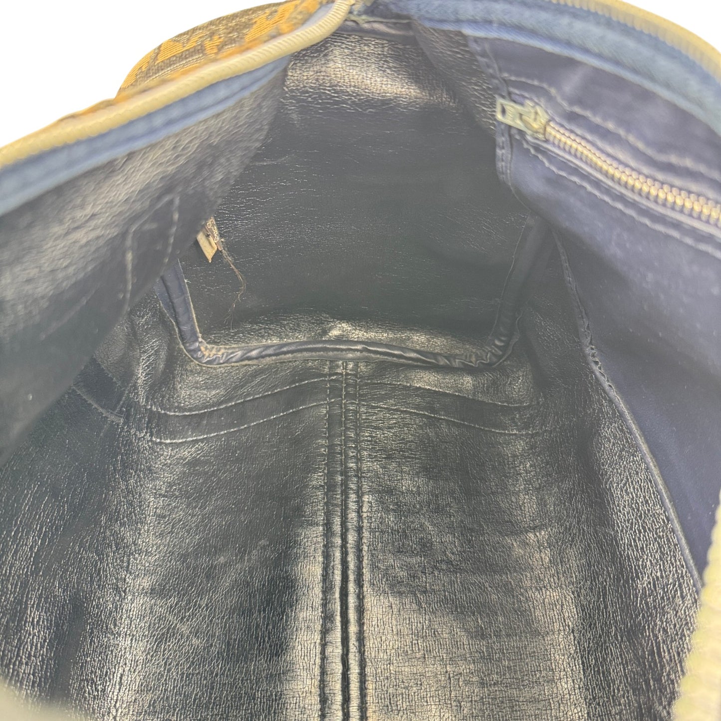 DIOR ネイビー トロッター キャンバス ボストンバッグ