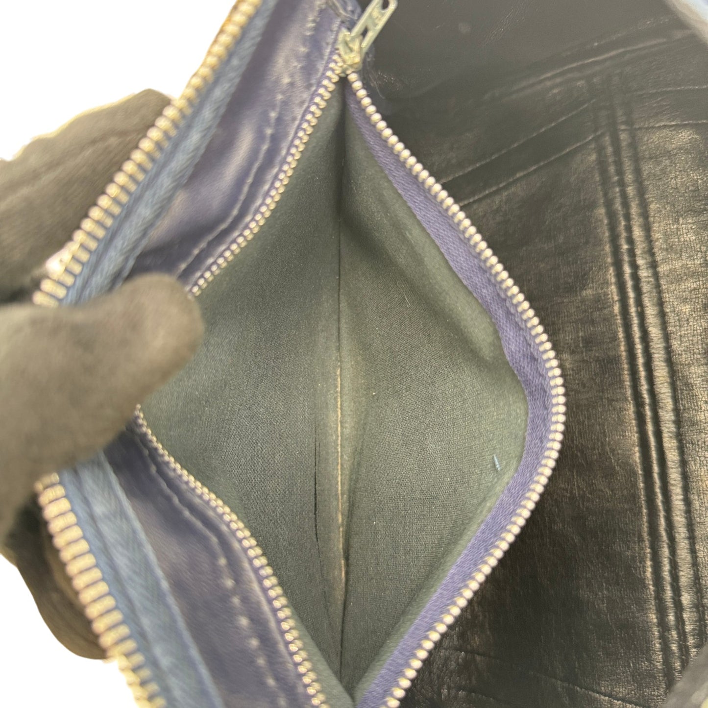 DIOR ネイビー トロッター キャンバス ボストンバッグ