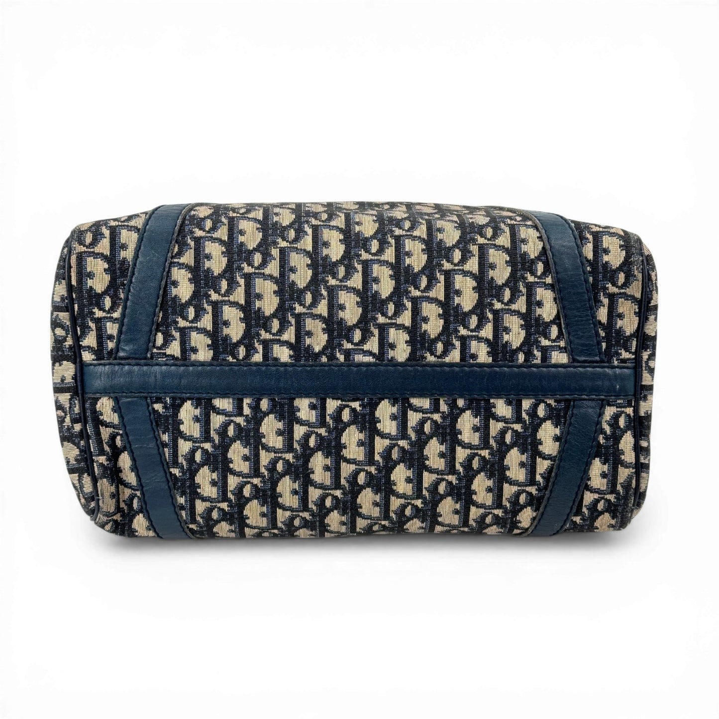 DIOR ネイビー トロッター キャンバス ボストンバッグ