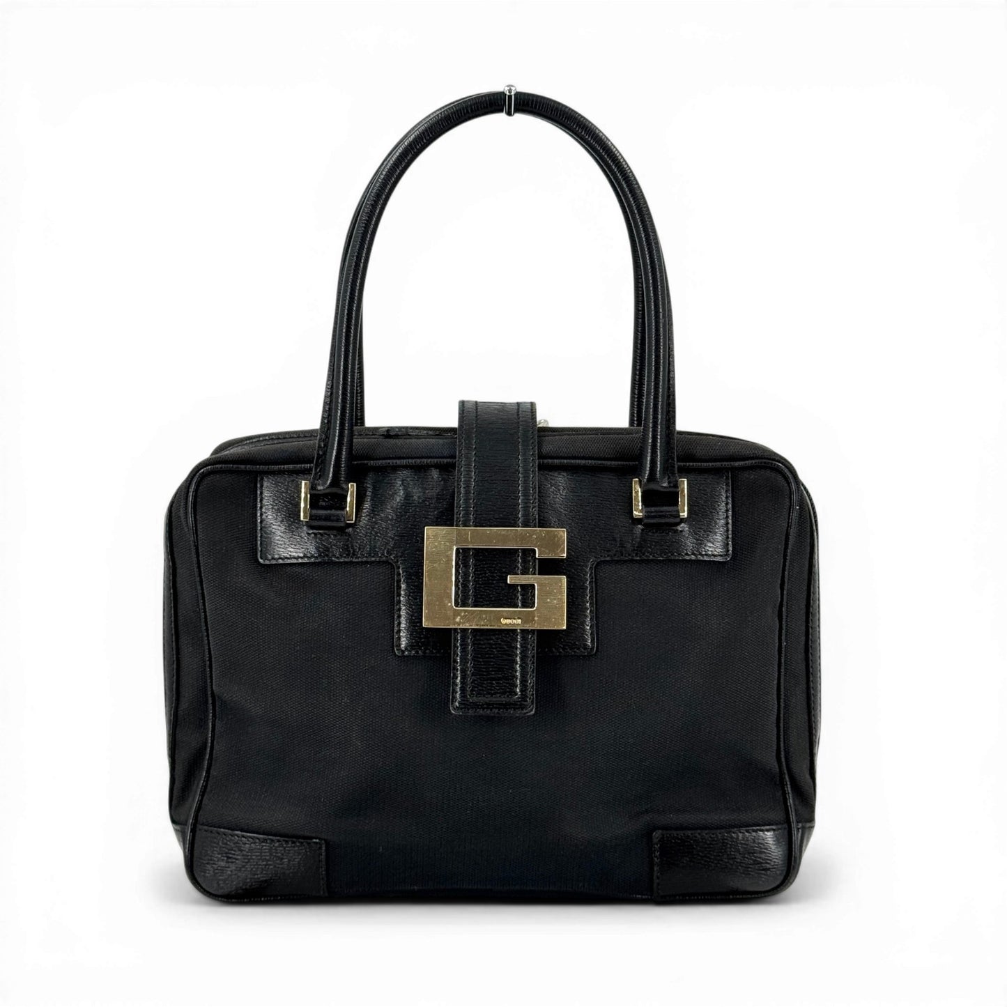 GUCCI GG ブラックキャンバス ハンドバッグ