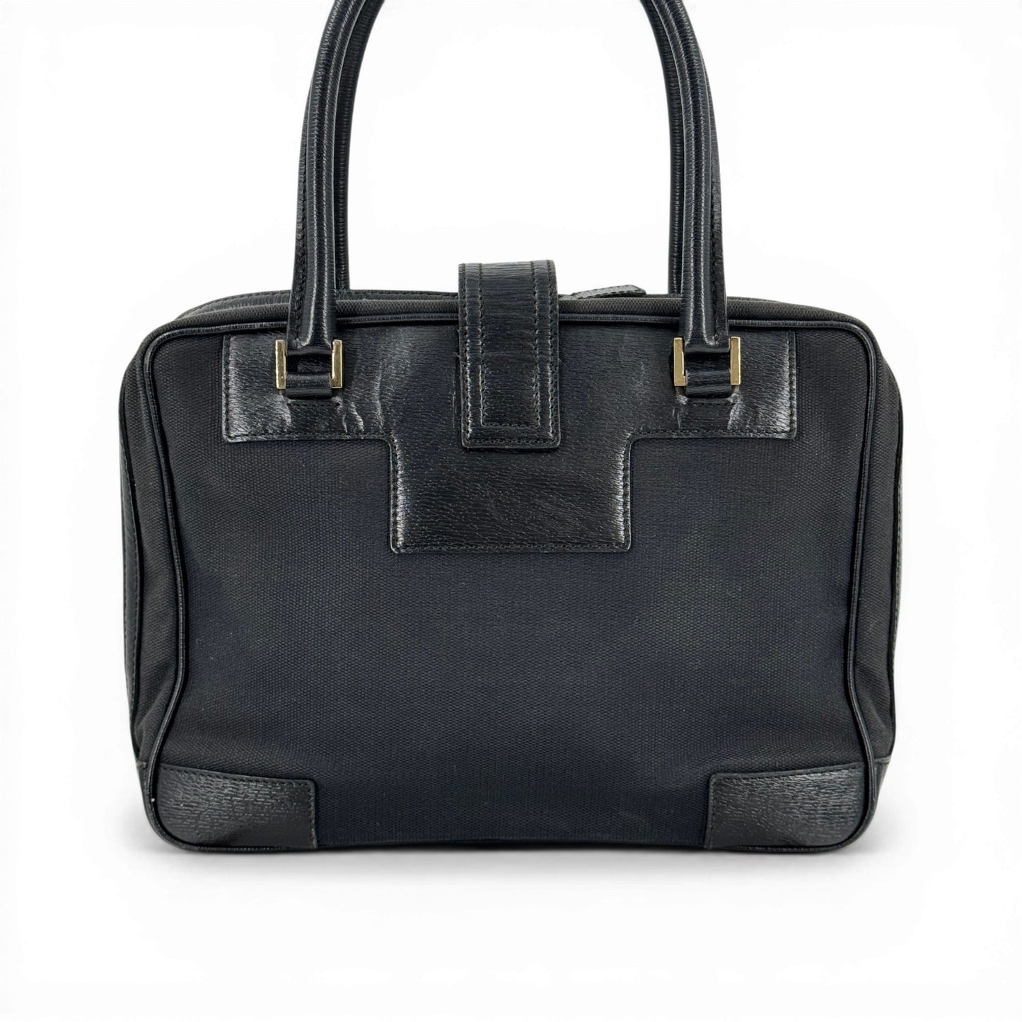 GUCCI GG ブラックキャンバス ハンドバッグ