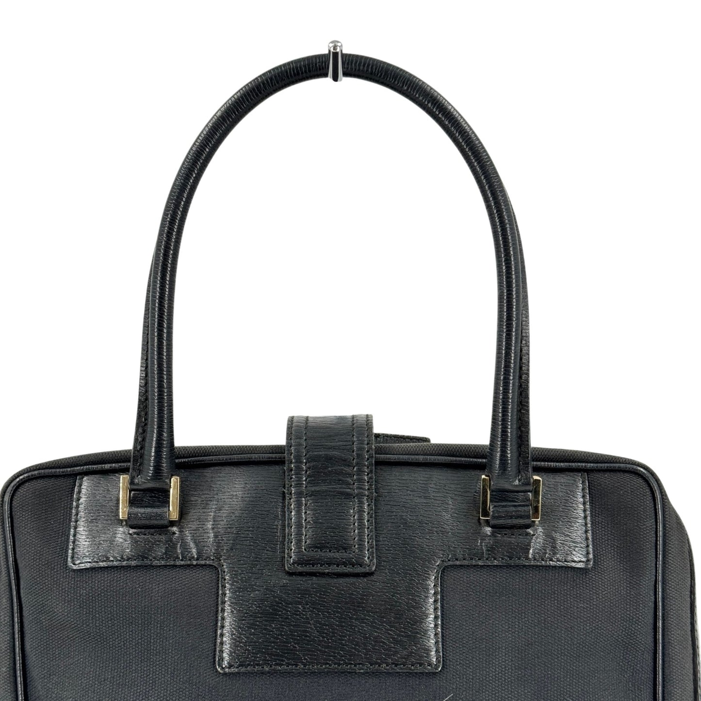 GUCCI GG ブラックキャンバス ハンドバッグ