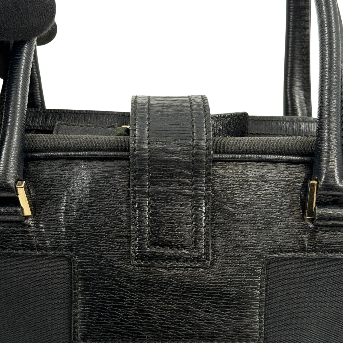 GUCCI GG ブラックキャンバス ハンドバッグ