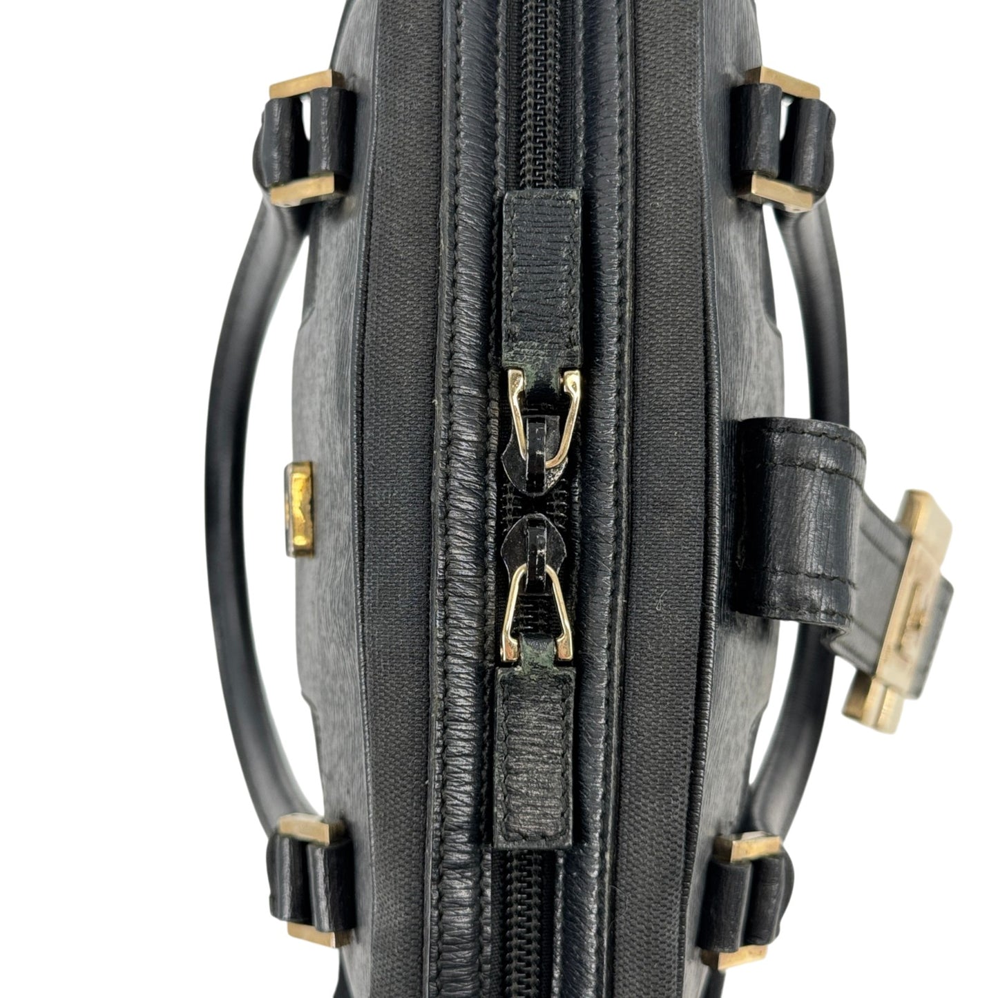 GUCCI GG ブラックキャンバス ハンドバッグ