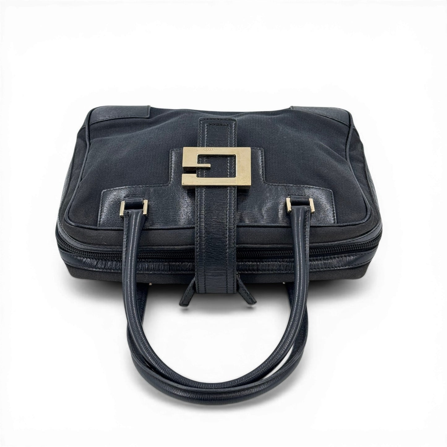 GUCCI GG ブラックキャンバス ハンドバッグ