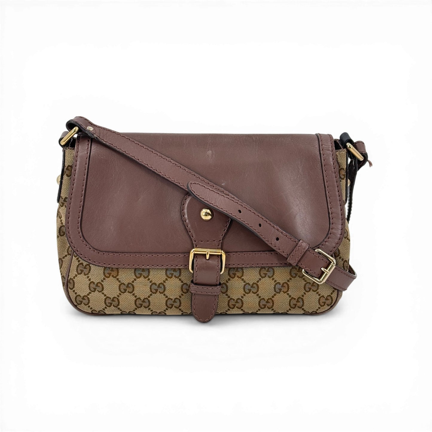 GUCCI GGキャンバス ベージュ ショルダーバッグ